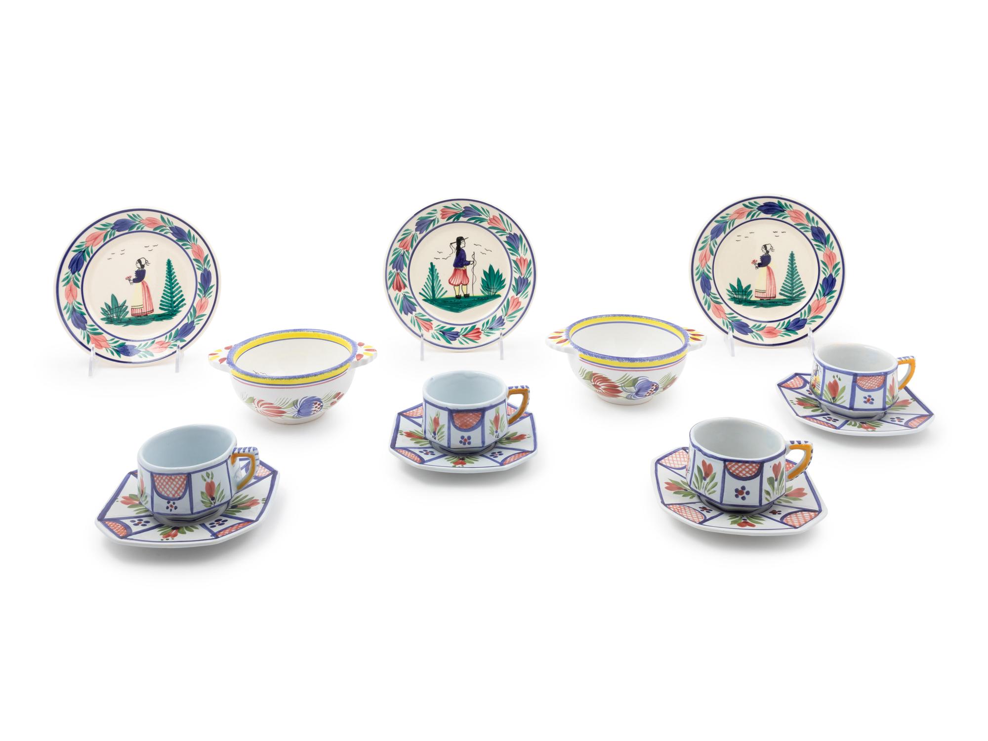Twenty-Six Quimper Faience Table Articles — 20TH CENTURY