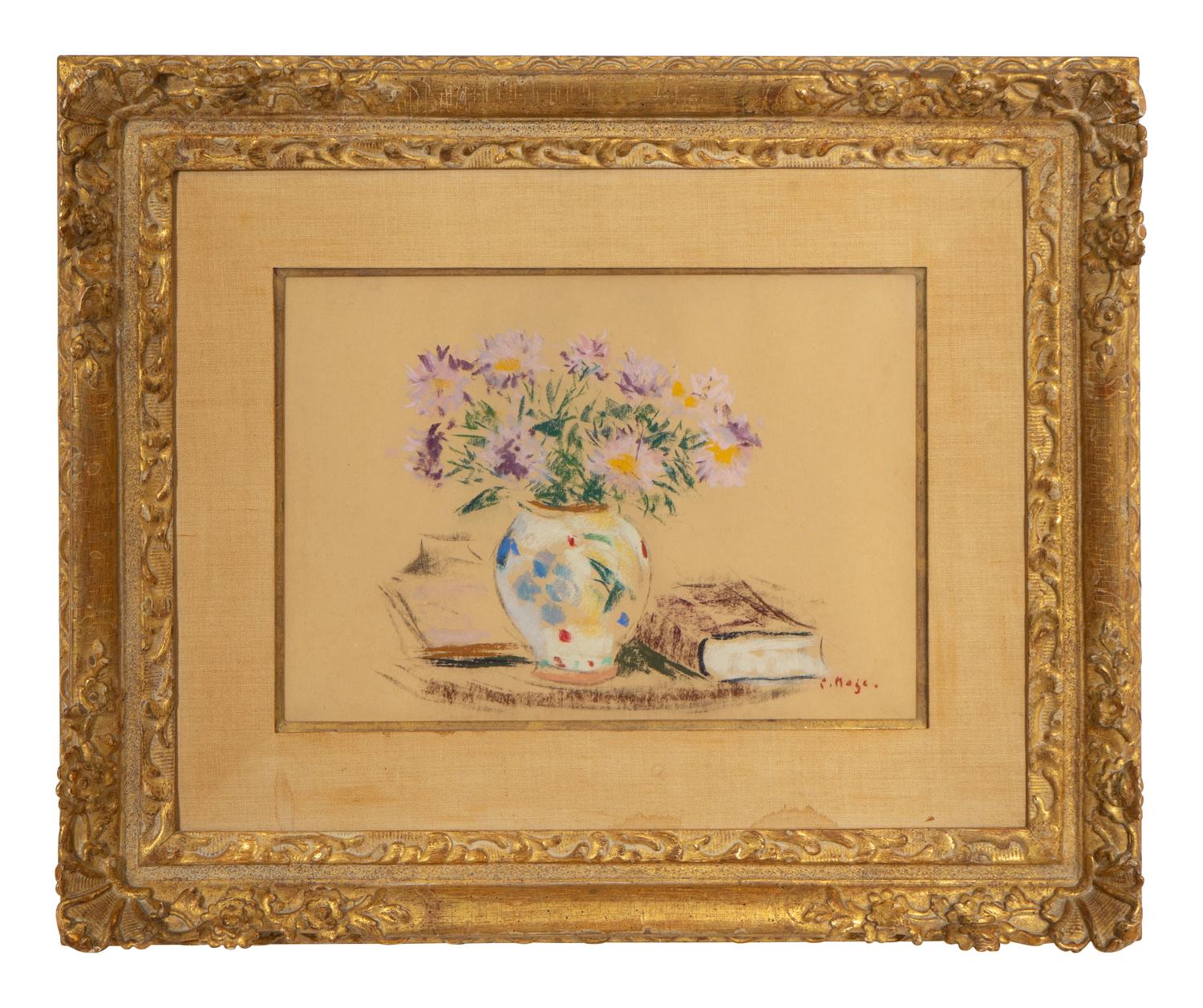 Still Life with Flowers and Books on a Table
