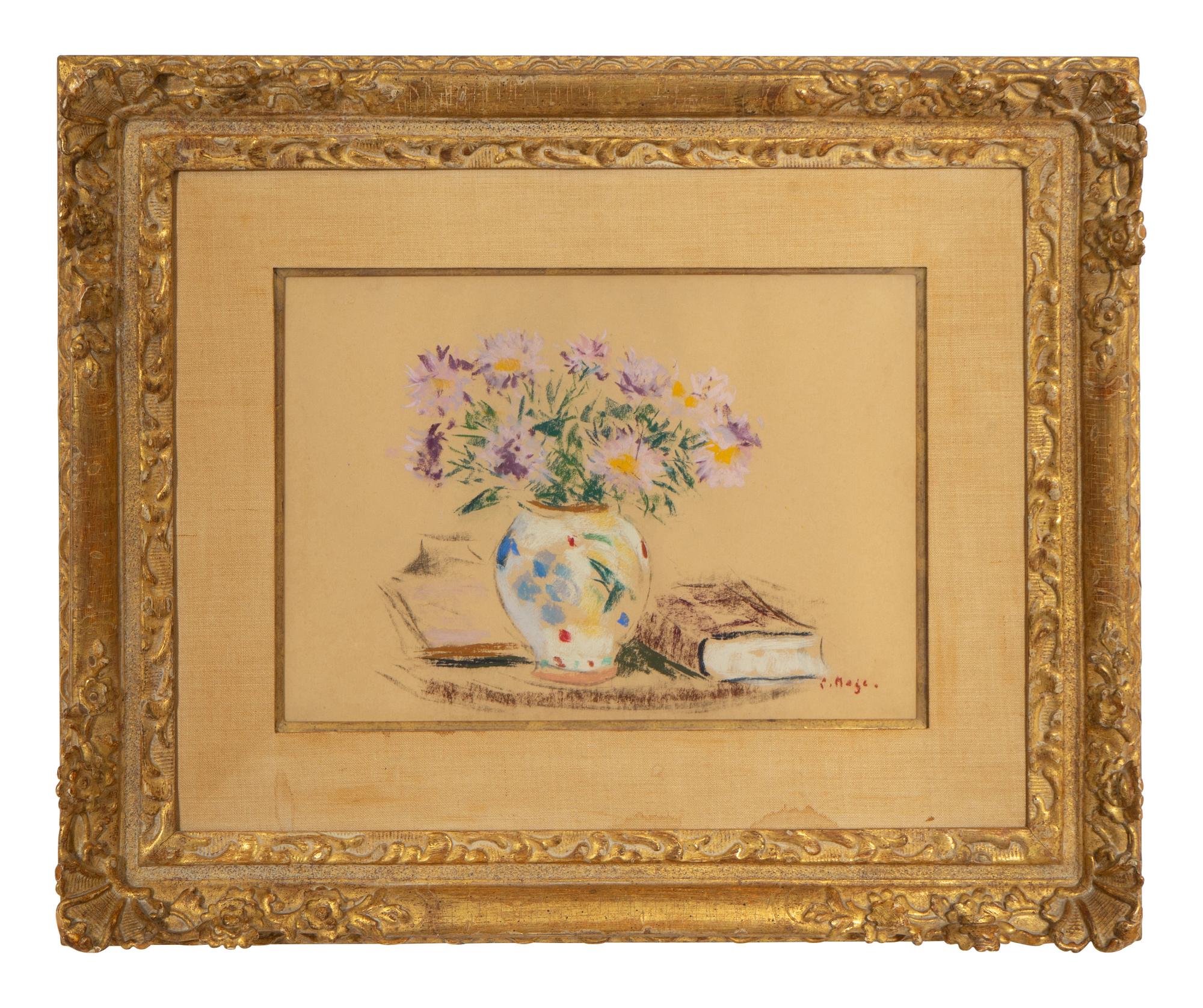 Still Life with Flowers and Books on a Table