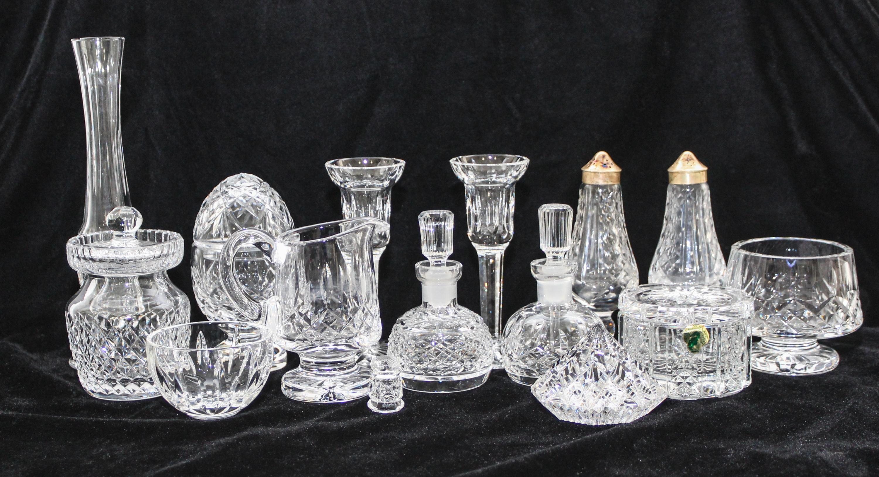 A Collection of Waterford Articles Height of tallest 9 inches.