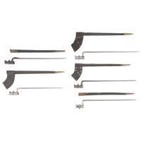 Five Civil War Era Socket Bayonets with Scabbards: 4 US and 1 English