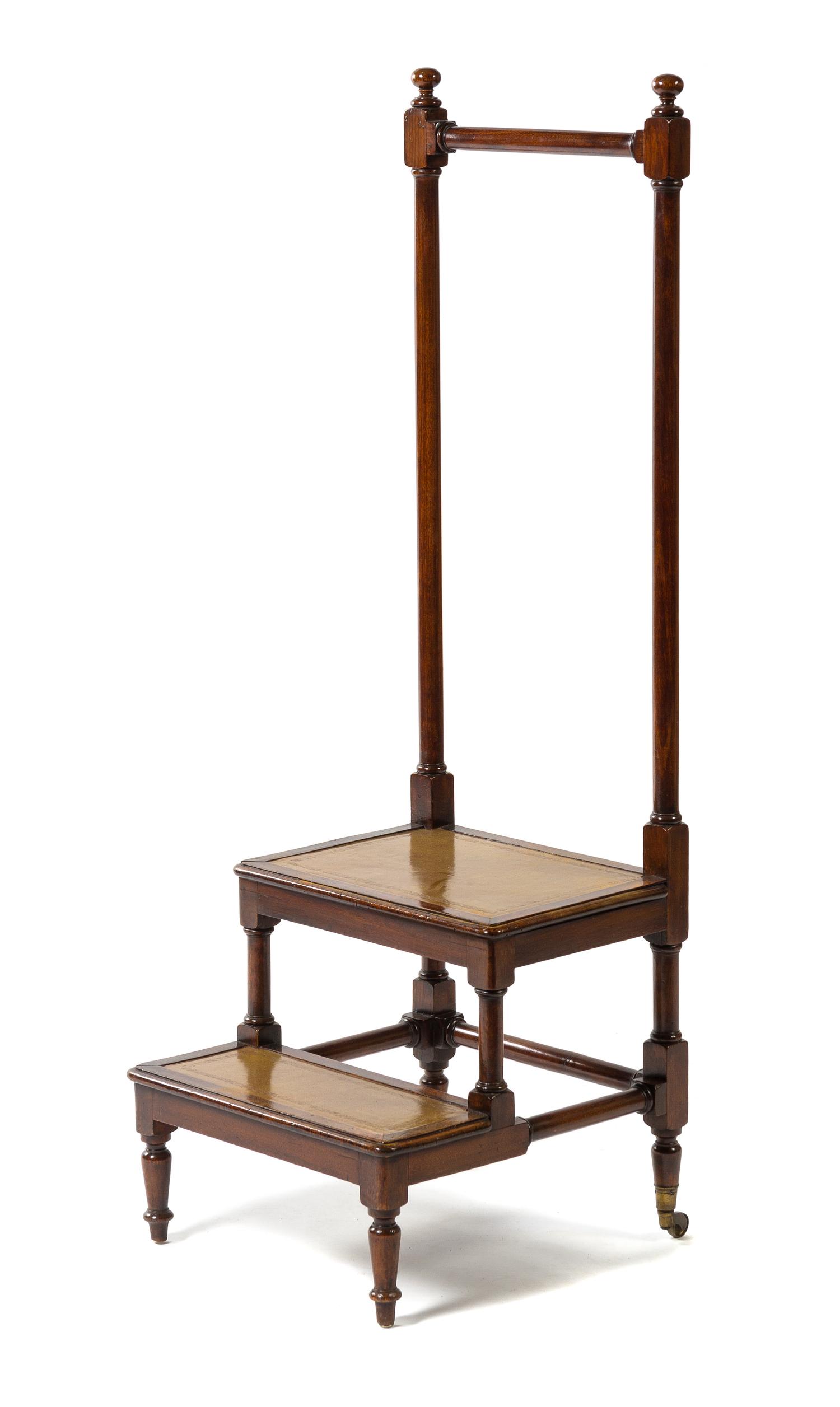 A Set of Regency Style Mahogany Library Steps Height 50 inches.