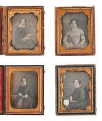 [EARLY PHOTOGRAPHY]. 17 quarter plate daguerreotypes of lovely young women.