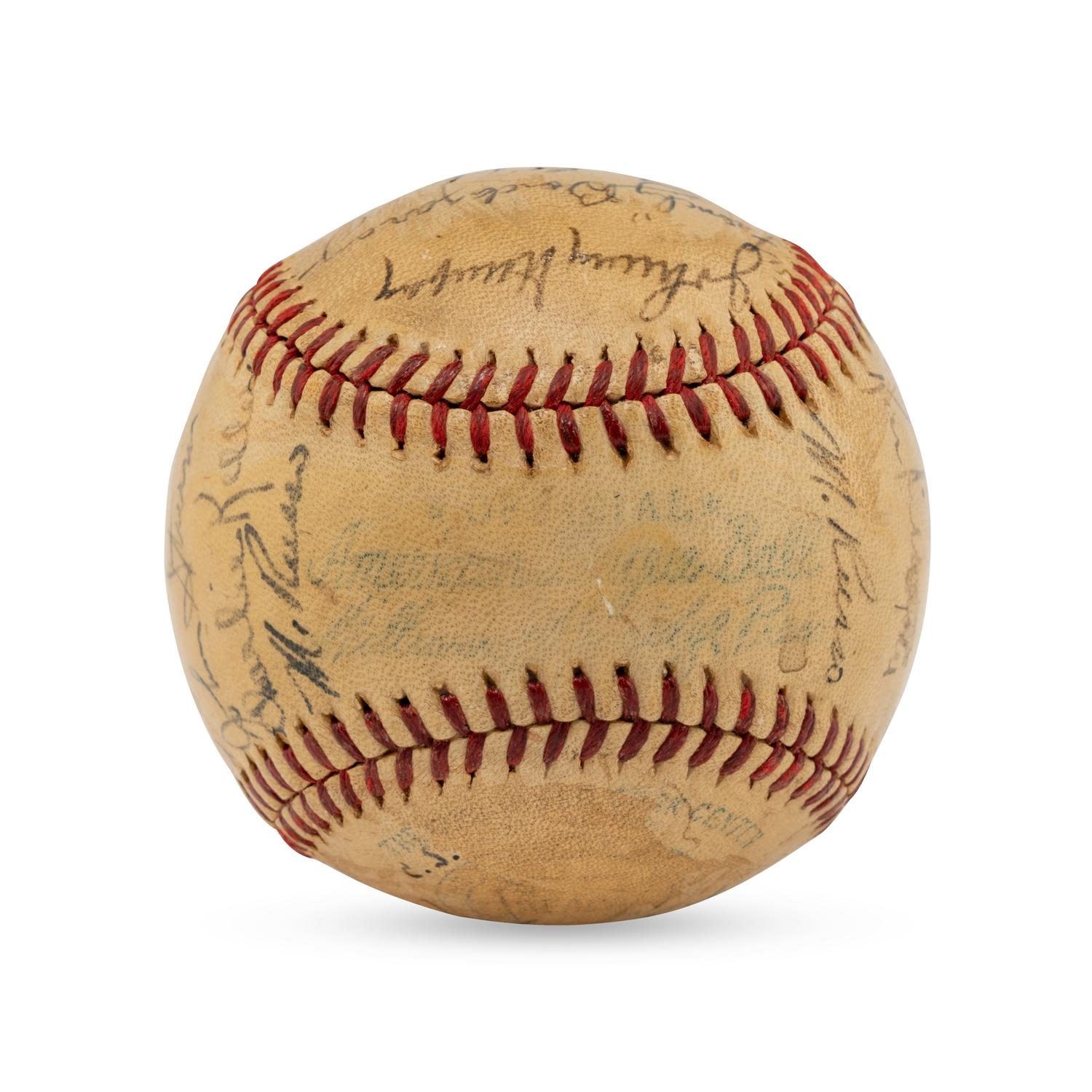 A 1941 World Series Champions New York Yankees Team Signed Autograph Baseball Featuring Joe DiMaggio (Beckett Authentication Services Letter of Authenticity)