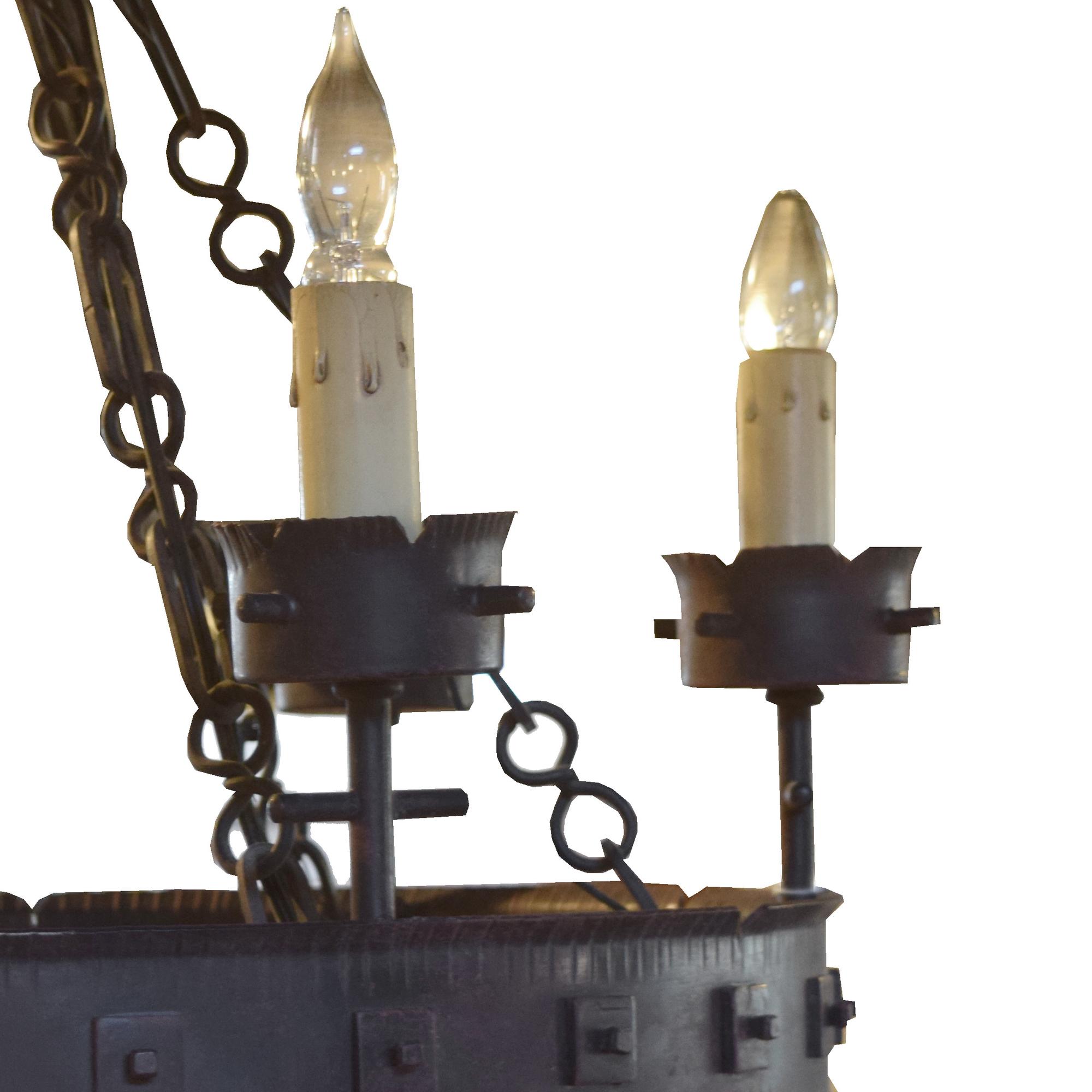 A Wrought Iron Chandelier 23" W x 23" D x 24" H — United States, Circa 1930