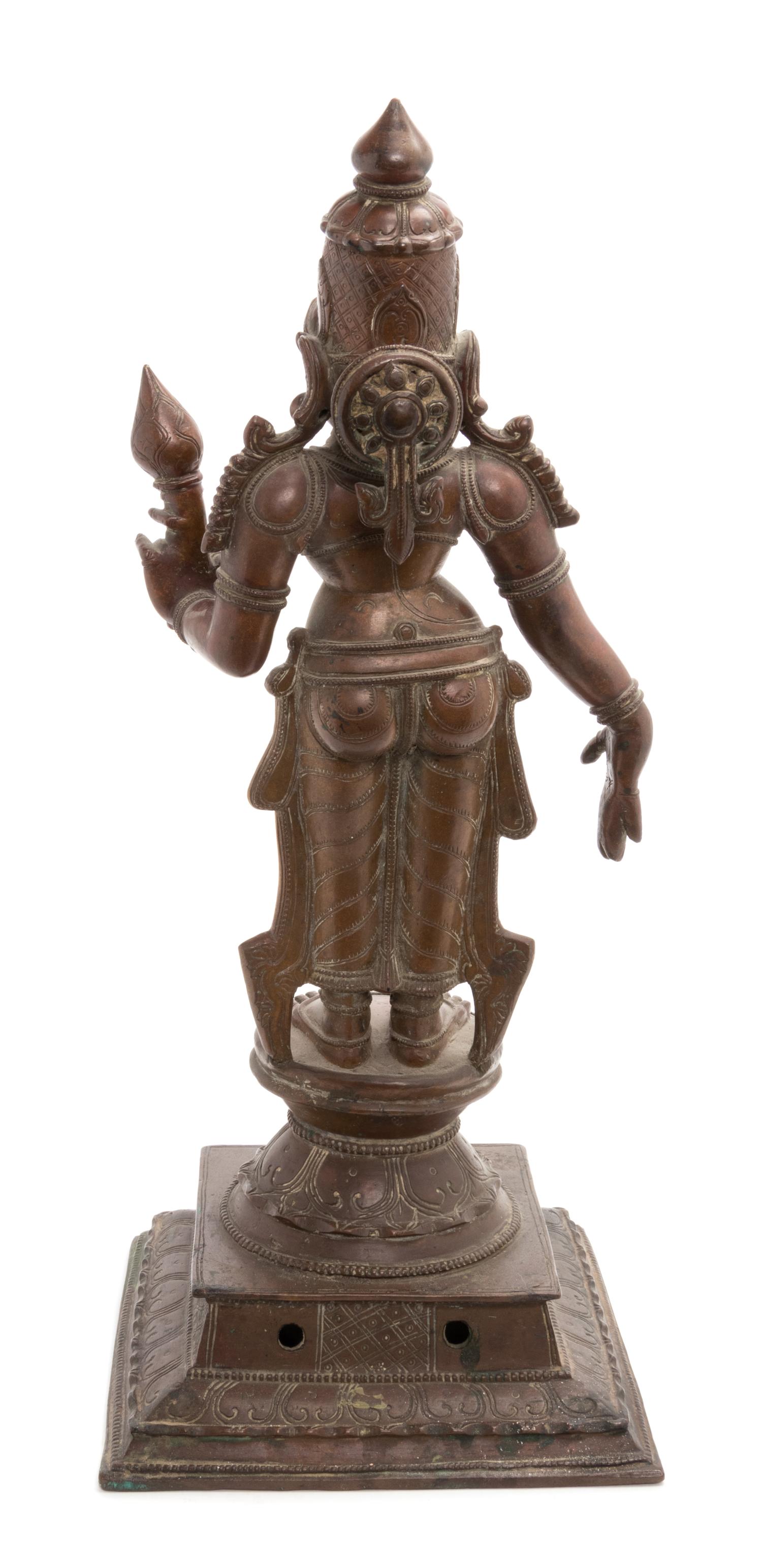 An Indian Copper Alloy Figure of Lakshmi Height 18 1/2 inches. — 17TH/18TH CENTURY