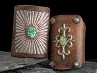 Pair of Navajo Silver and Turquoise Ketohs