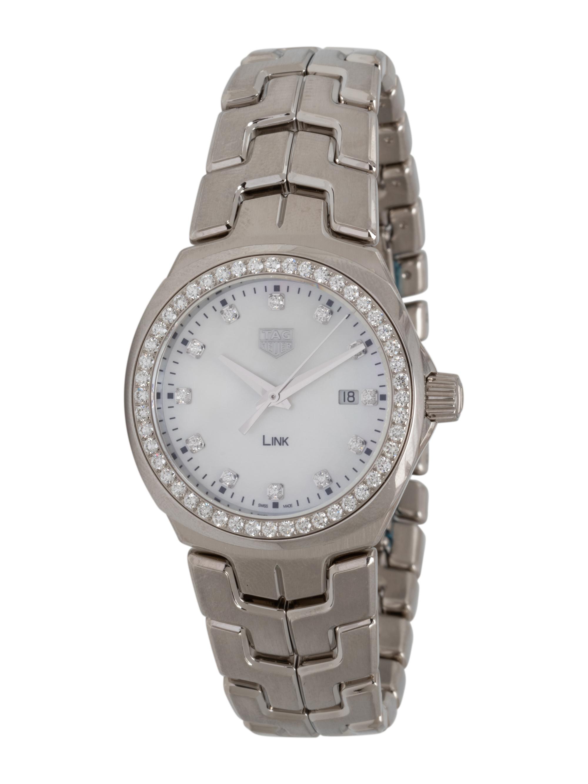 TAG HEUER, STAINLESS STEEL AND DIAMOND 'LINK' WATCH
