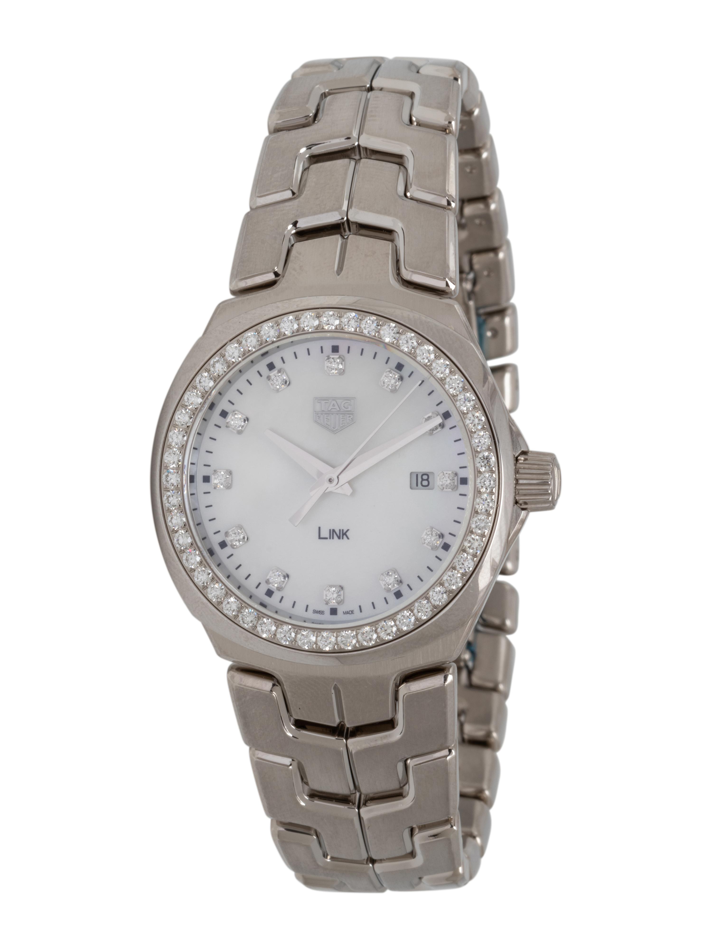 TAG HEUER, STAINLESS STEEL AND DIAMOND 'LINK' WATCH