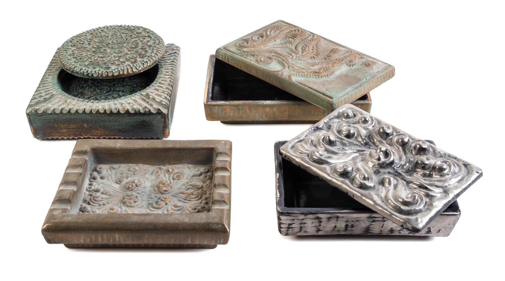 Four Haeger Pottery Table Articles Width of widest 8 3/4 inches.