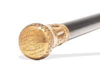 A Gold-Mounted and Ebonized Wood Walking Stick Associated With Thaddeus Stevens (1792-1868)