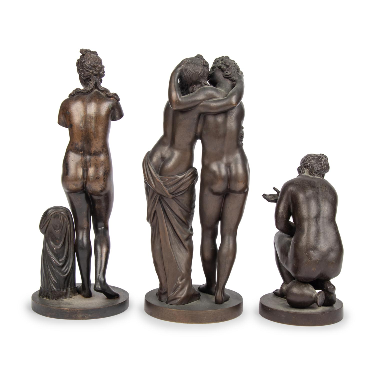 Three Grand Tour Bronze Figural Groups
