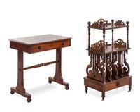 A Regency Mahogany Table and a Regency Rosewood Music Stand