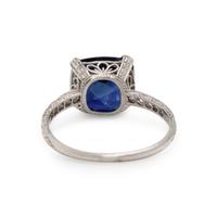 BLACK, STARR & FROST, ART DECO, BURMA SAPPHIRE AND DIAMOND RING