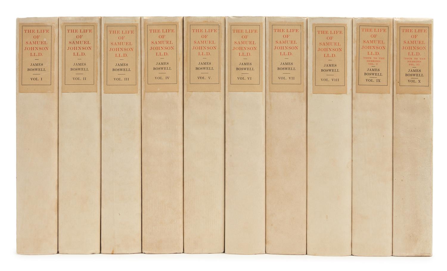 BOSWELL, James (1740-1795). Life of Samuel Johnson. New York: for Gabriel Wells by Doubleday, Page and Company, 1922. LIMITED EDITION.