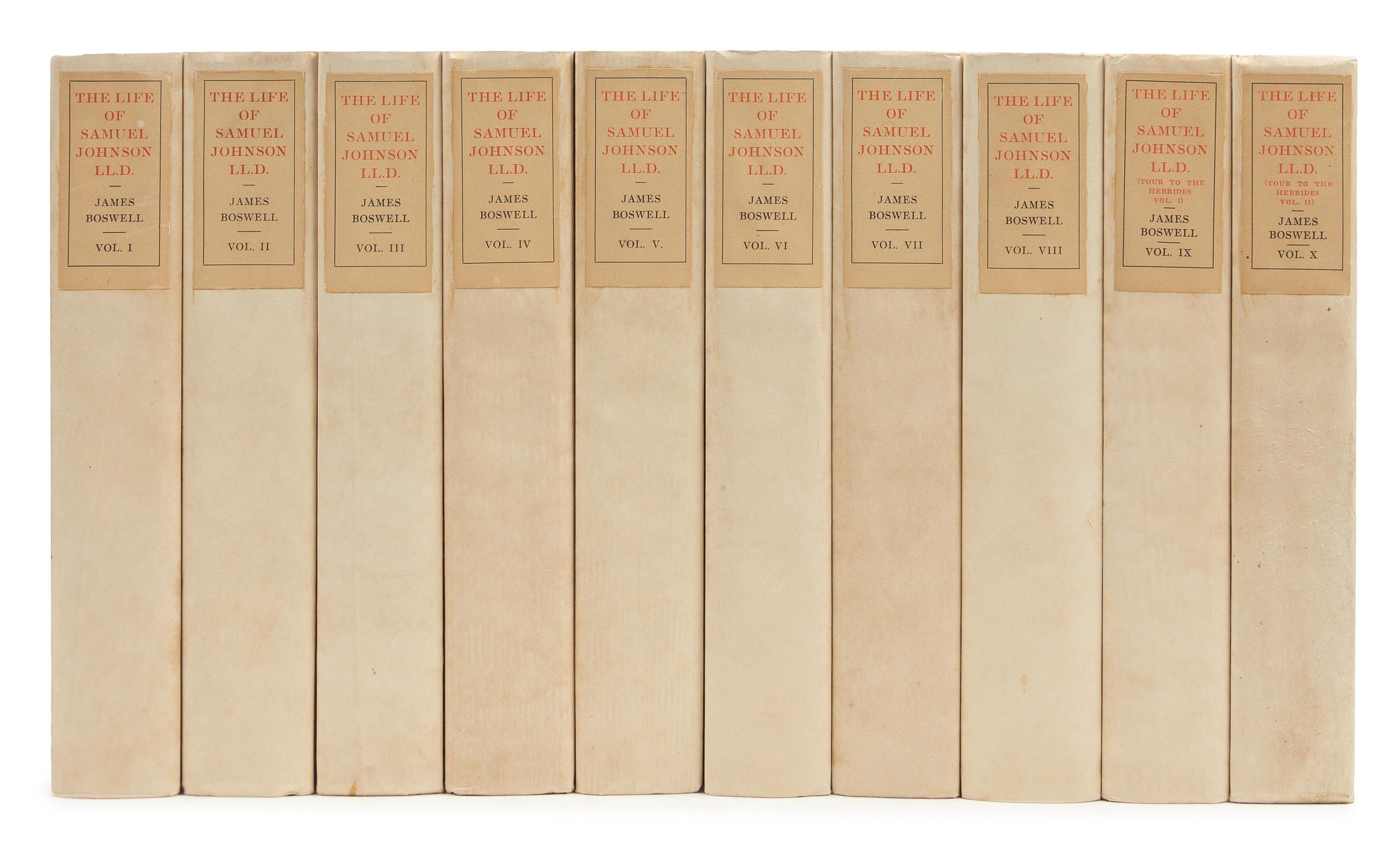 BOSWELL, James (1740-1795). Life of Samuel Johnson. New York: for Gabriel Wells by Doubleday, Page and Company, 1922. LIMITED EDITION.