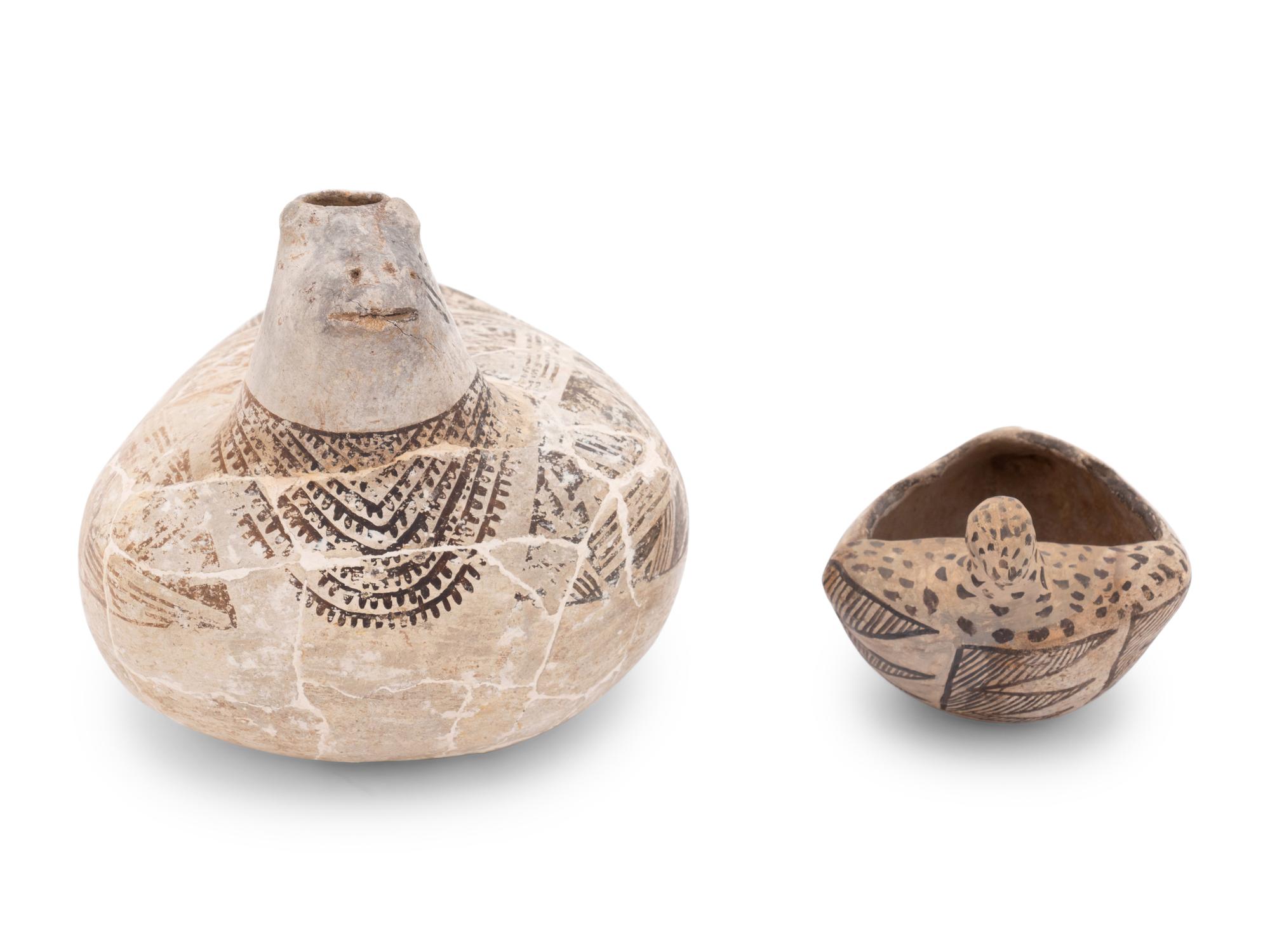 Anasazi Black-on-White Bird Effigy Pottery