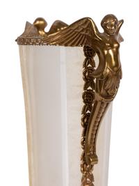 A Continental Gilt Metal Mounted Etched Glass Vase