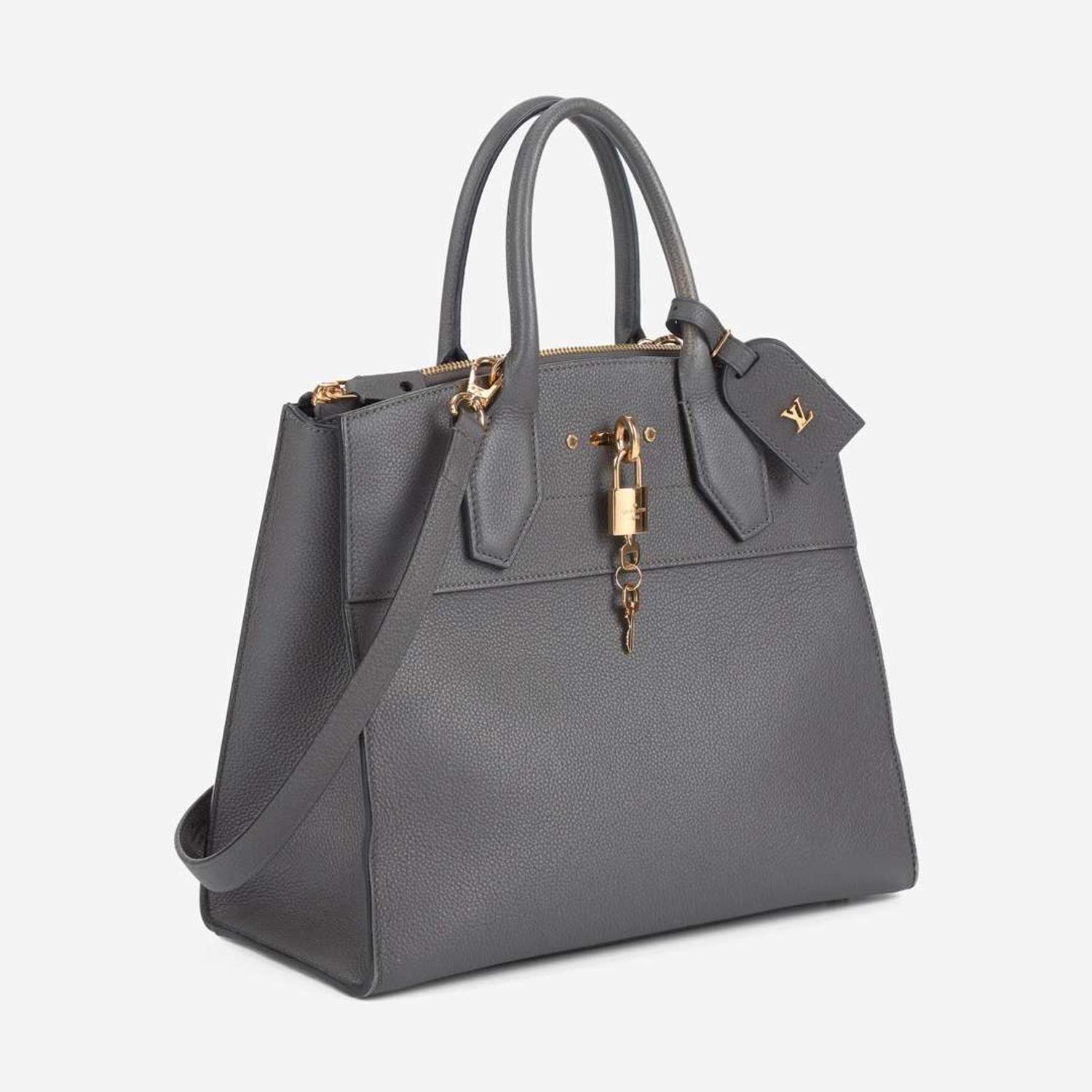 A Louis Vuitton Gray Calf Leather City Steamer MM Louis Vuitton