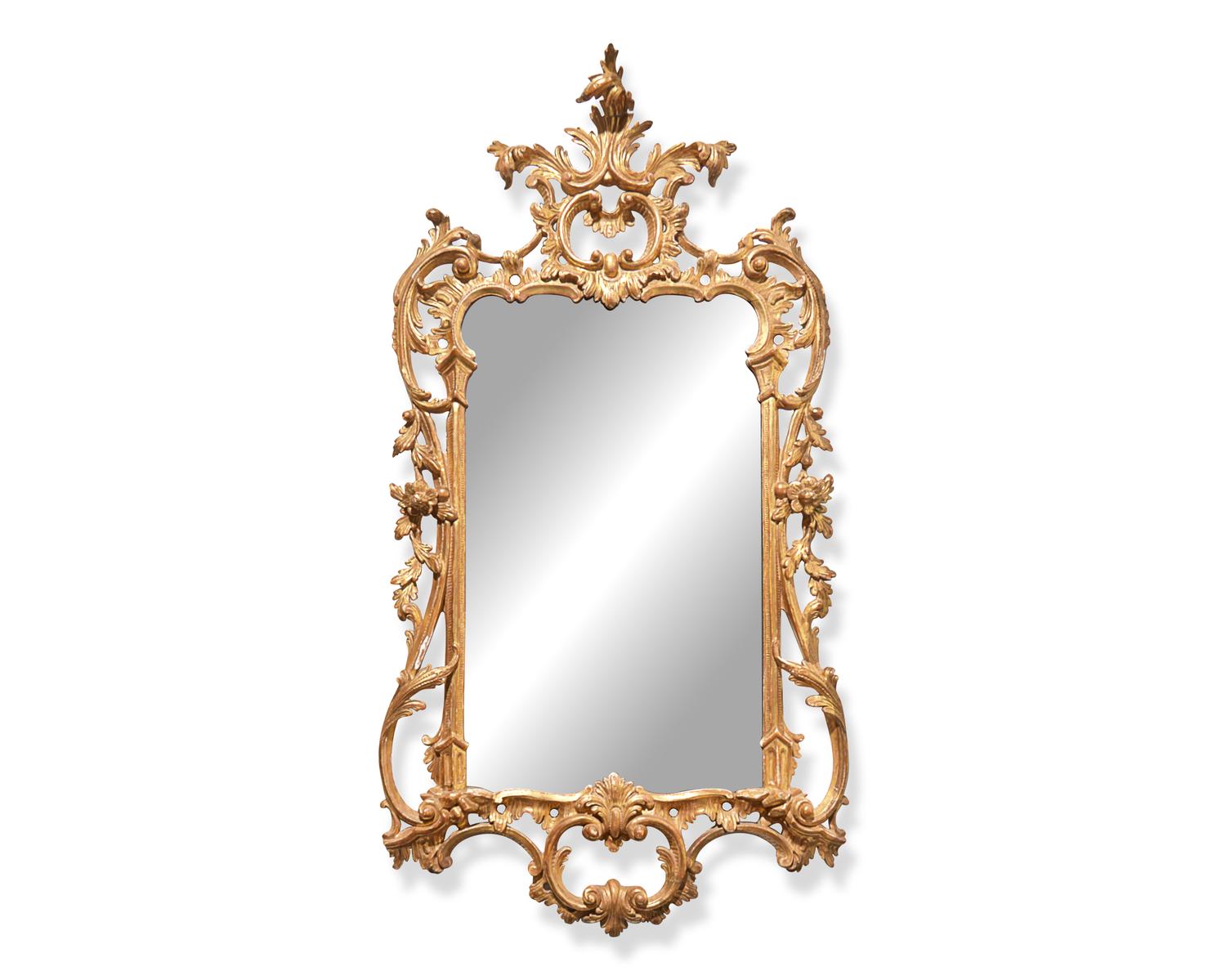 A George III Rococo giltwood looking glass, circa 1760