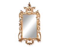 A George III Rococo giltwood looking glass, circa 1760