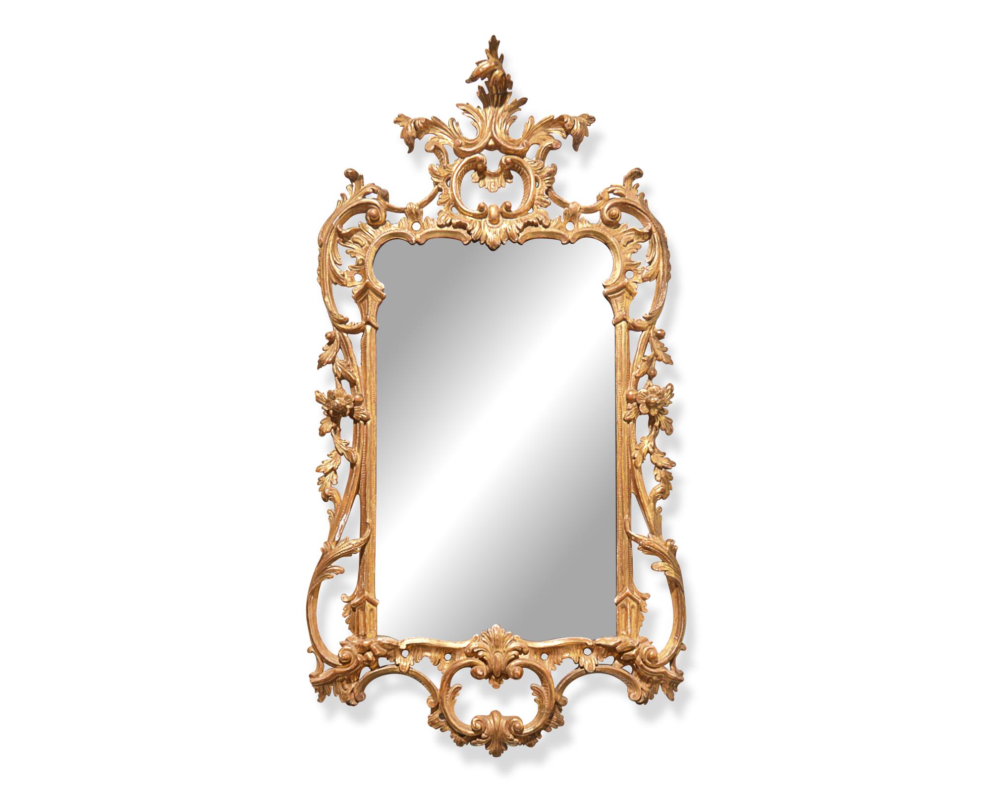 A George III Rococo giltwood looking glass, circa 1760