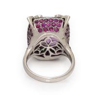 Multigem, Diamond, and White Gold Ring