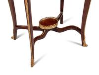 A Pair of Louis XV Style Gilt Bronze Mounted Marble-Top Side Tables