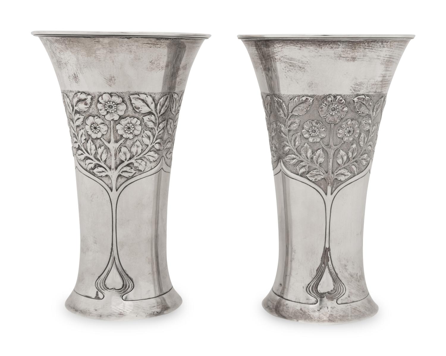 A Pair of Scottish George V Silver Vases