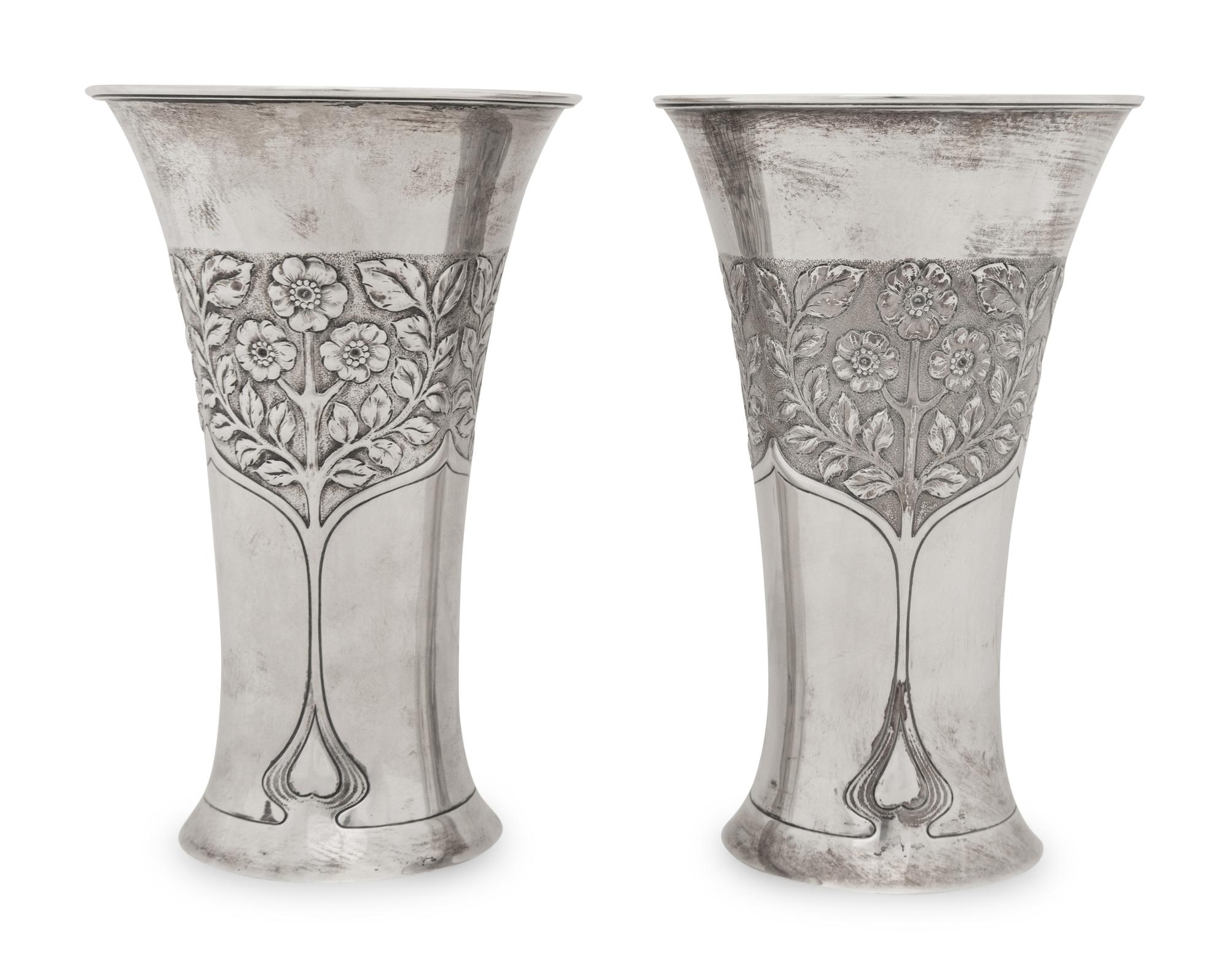 A Pair of Scottish George V Silver Vases