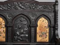 Cincinnati Art-Carved Bench with Inset Painted Panels, 1884
