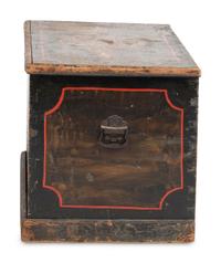 A Country Classical Grain Paint Decorated Poplar Blanket Chest