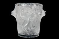 A Lalique Molded and Frosted Glass Ganymead Ice Bucket. Height 8 7/8 inches. — 20TH CENTURY