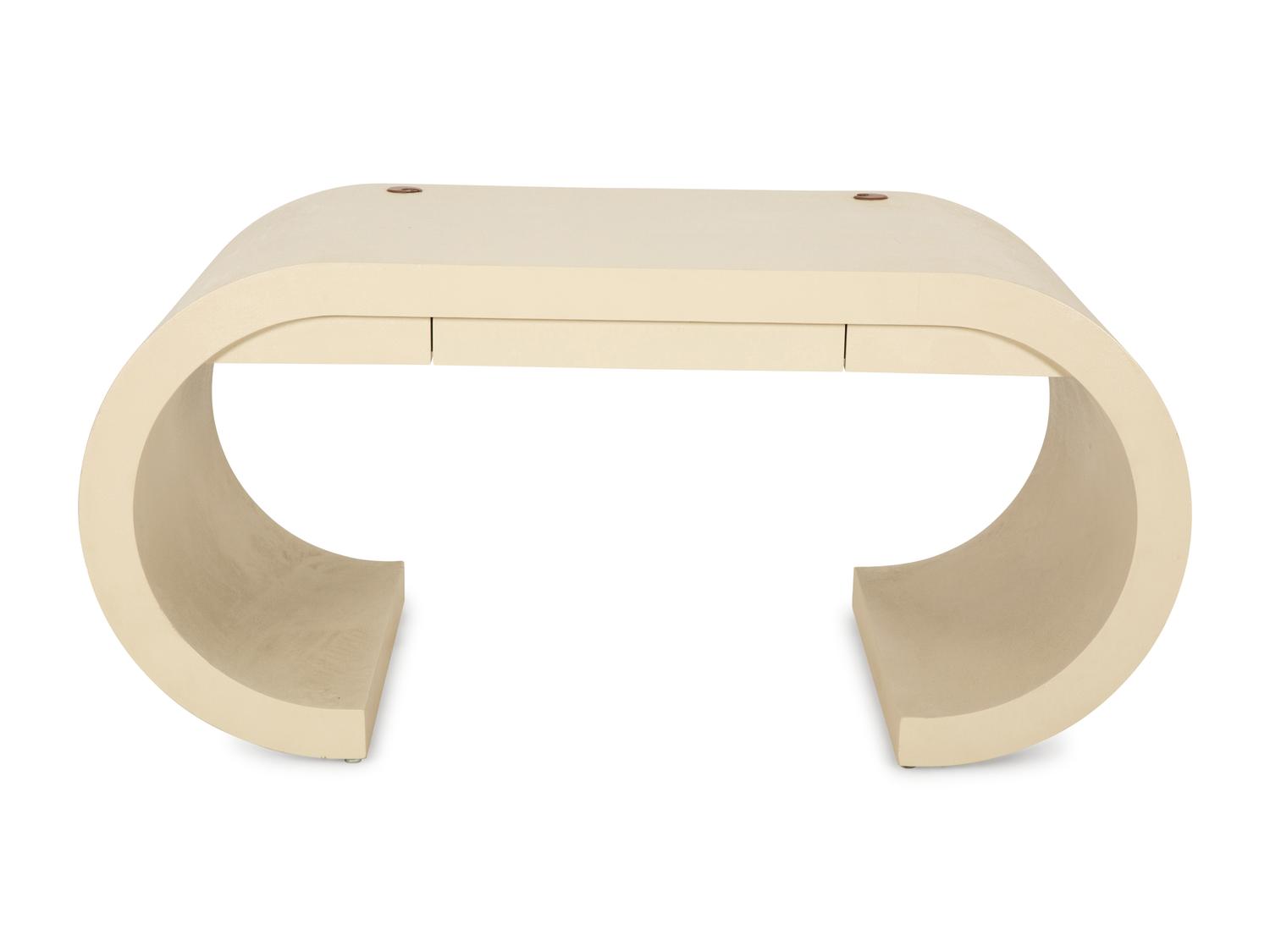 A Modern Cloth Wrapped Scroll Desk in the Manner of Karl Springer — 20th/21st Century