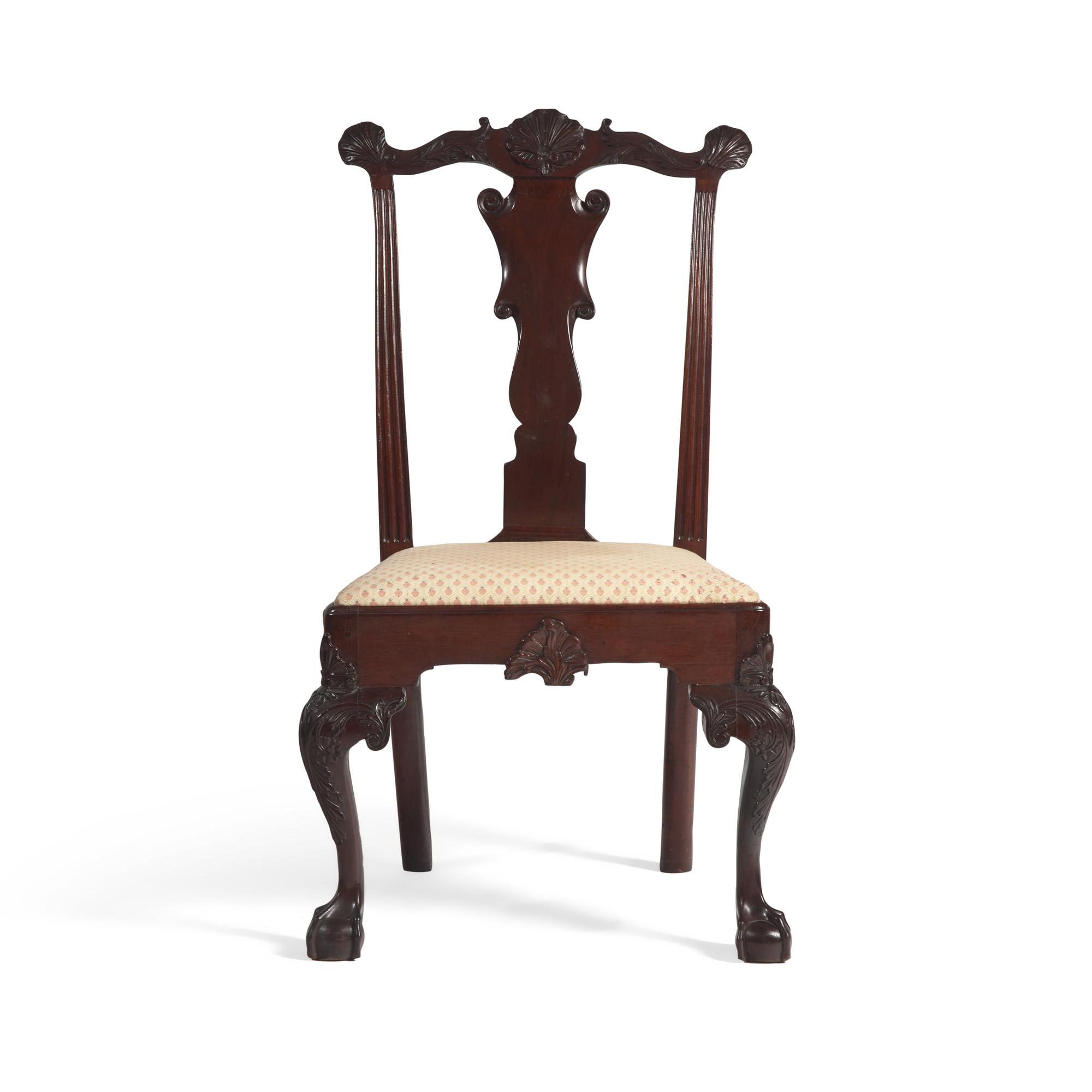 A Chippendale Carved Mahogany Side Chair