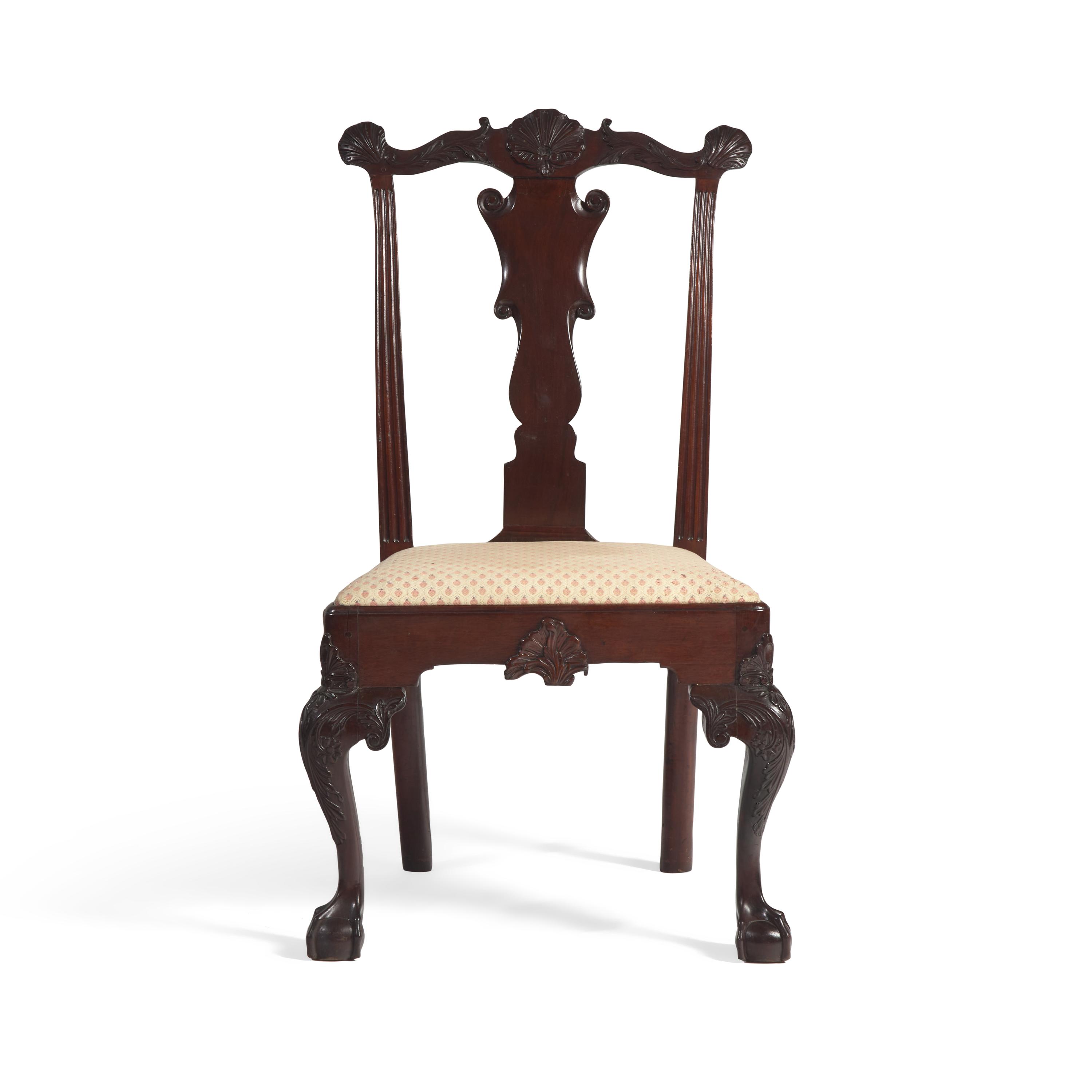 A Chippendale Carved Mahogany Side Chair