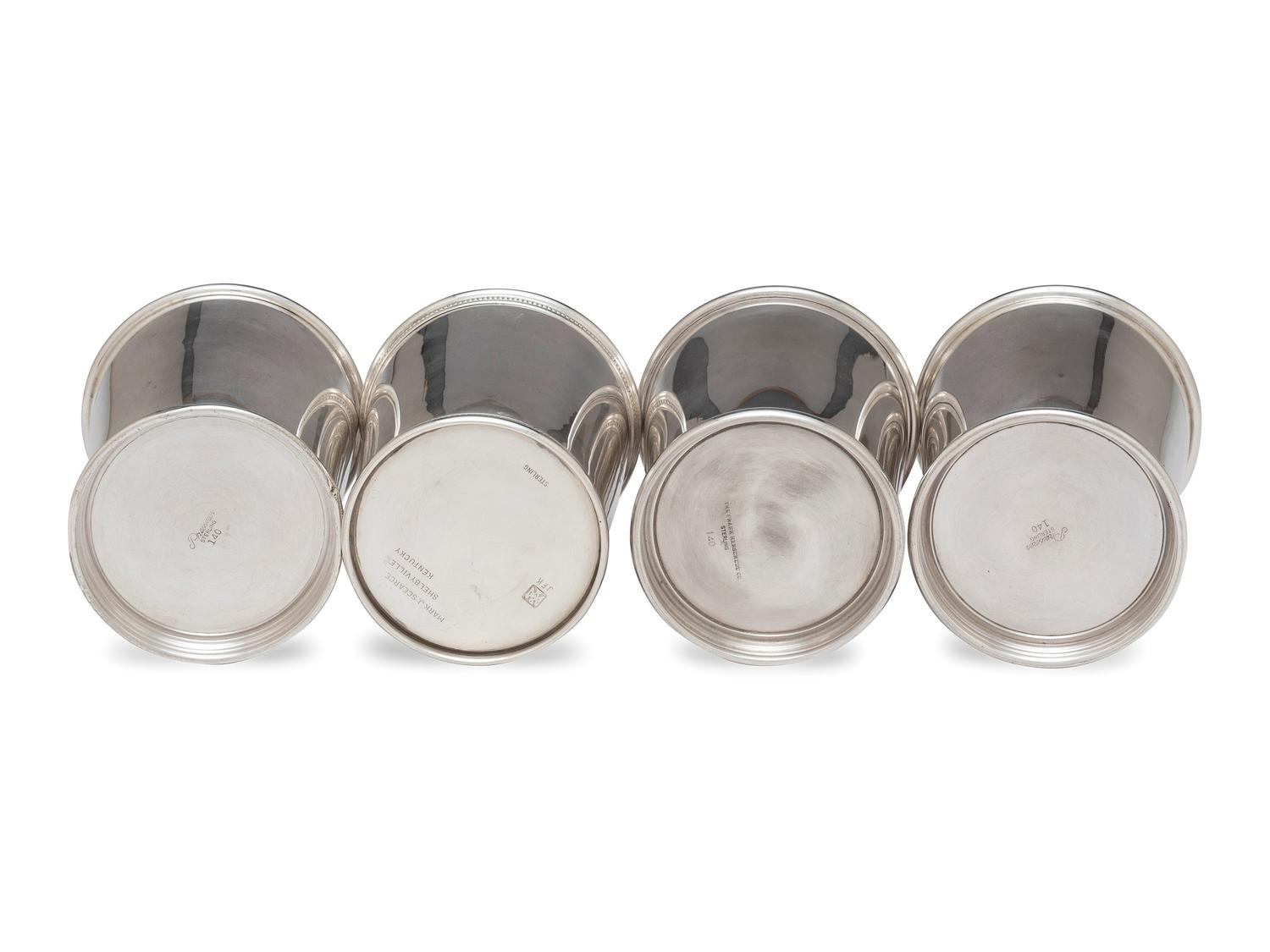 Four American Silver Julep Cups