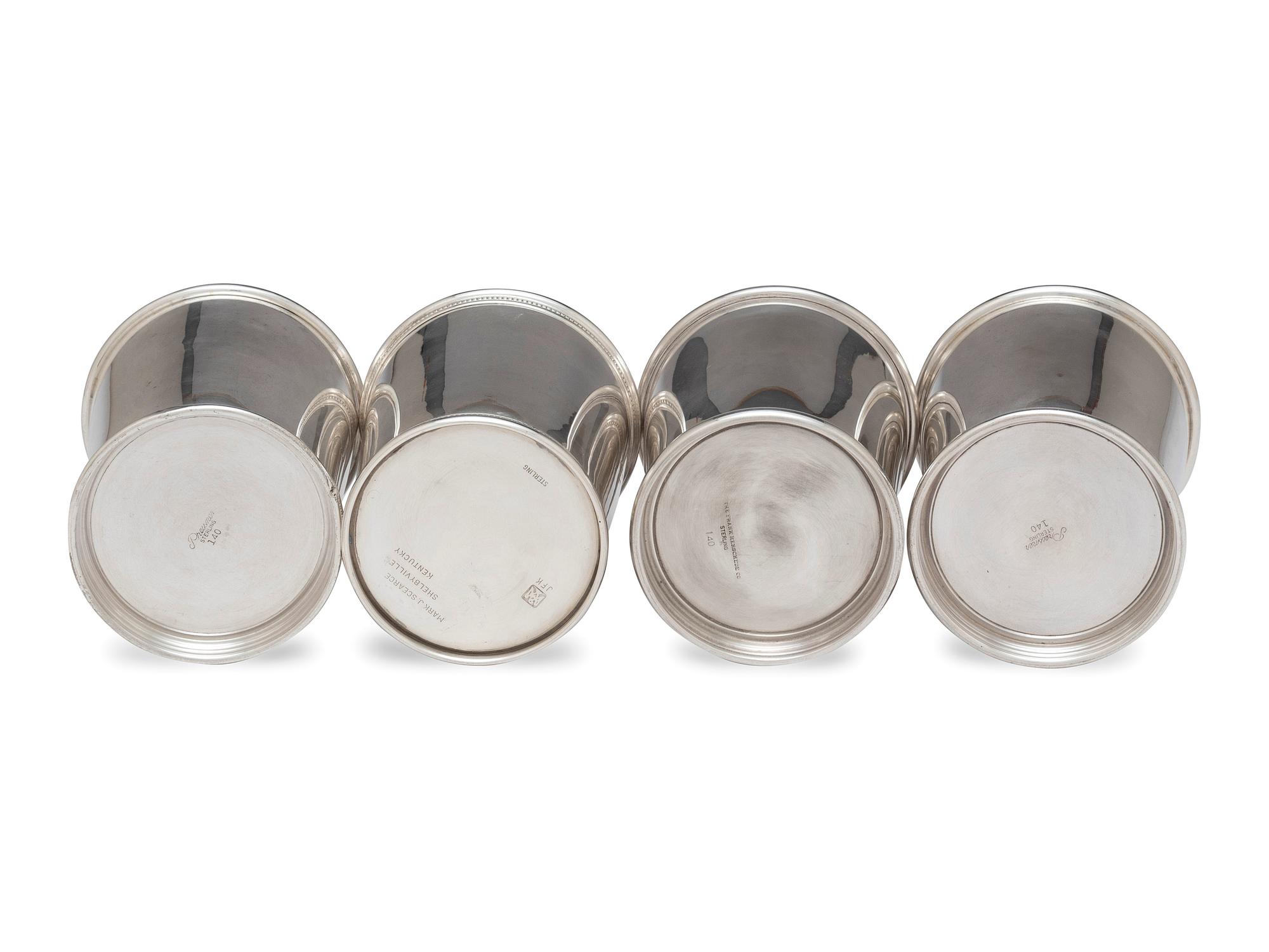 Four American Silver Julep Cups