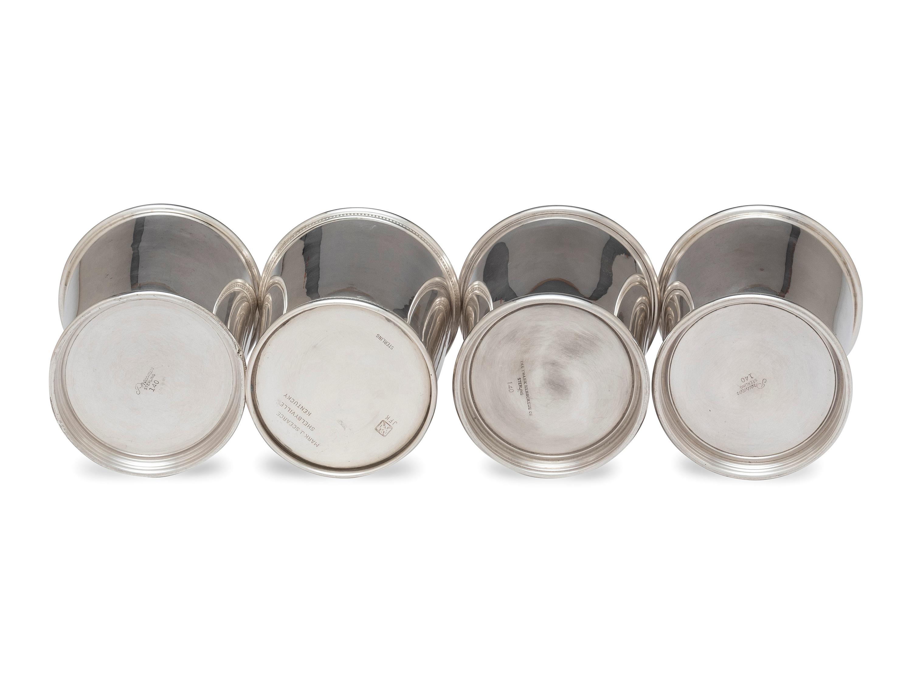 Four American Silver Julep Cups