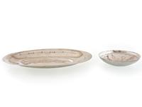 Pair of Navajo or Pueblo Stamped Silver Serving Dishes