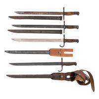 Lot of 4 WWII-era Japanese Type 30 Bayonets with Scabbards