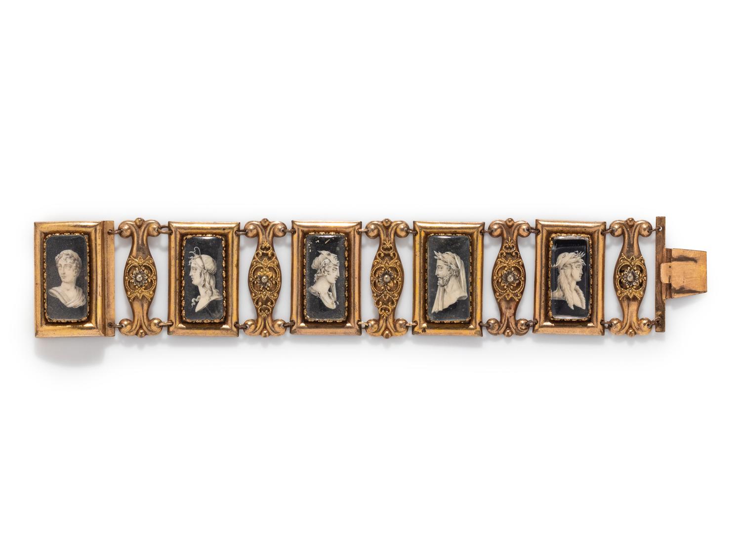 GEORGIAN, PORTRAIT MINIATURE BRACELET