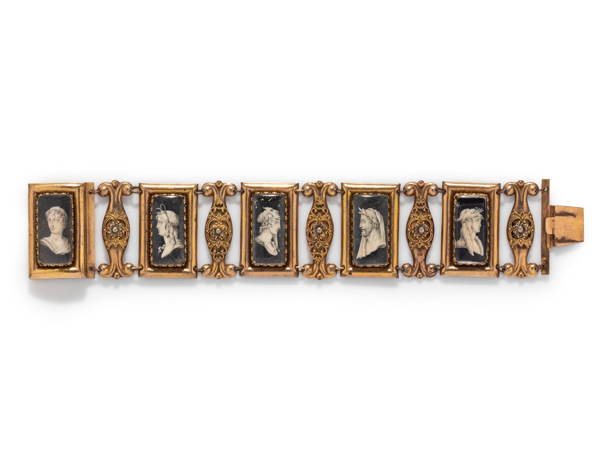 GEORGIAN, PORTRAIT MINIATURE BRACELET