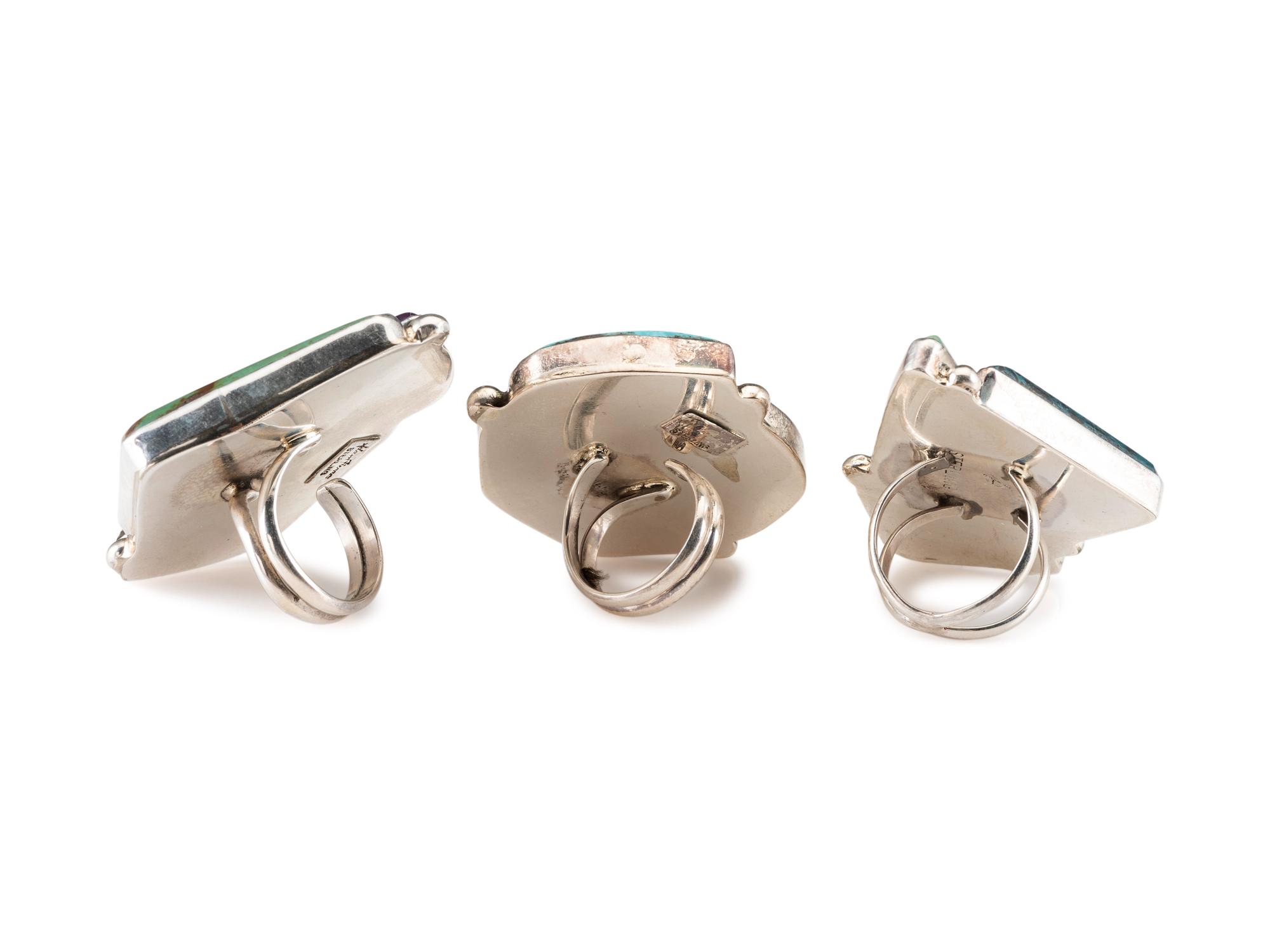 Sterling Silver, Turquoise, and Sugilite Rings