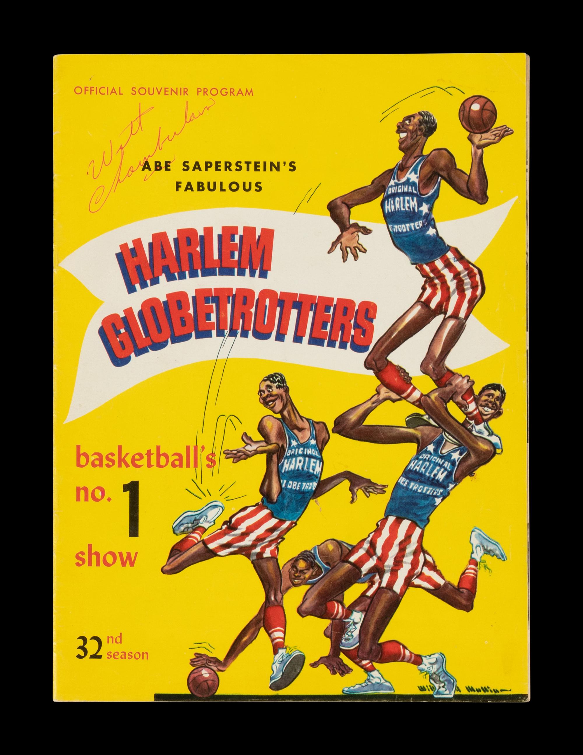 An Exceptional Wilt Chamberlain Signed Autograph Harlem Globetrotters Program (Beckett Authentication Services)