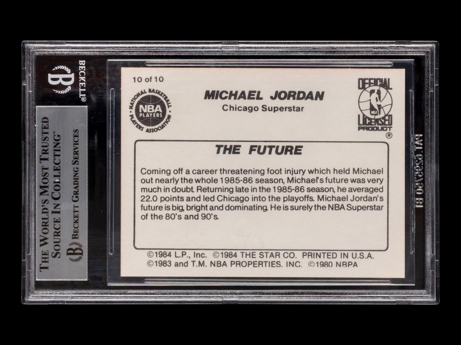 A 1986 Star Michael Jordan Set The Future No. 10 (BGS 9 MINT)