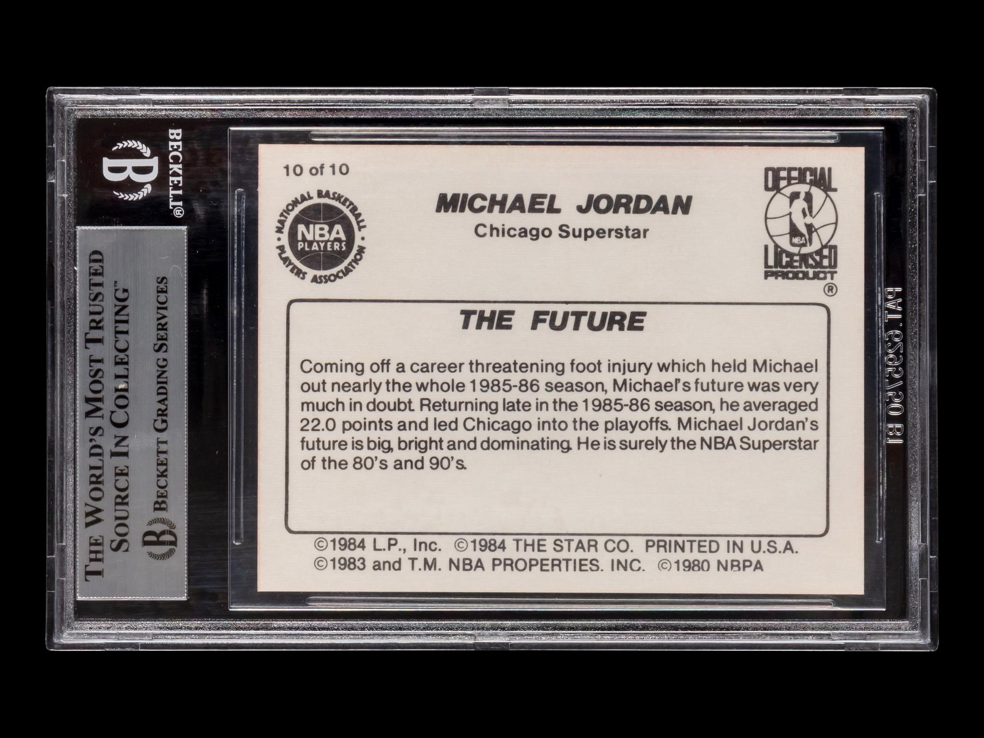 A 1986 Star Michael Jordan Set The Future No. 10 (BGS 9 MINT)