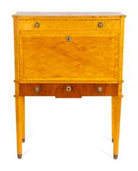 A Swedish Neoclassical Style Maple Fall-Front Secretary — 20TH CENTURY