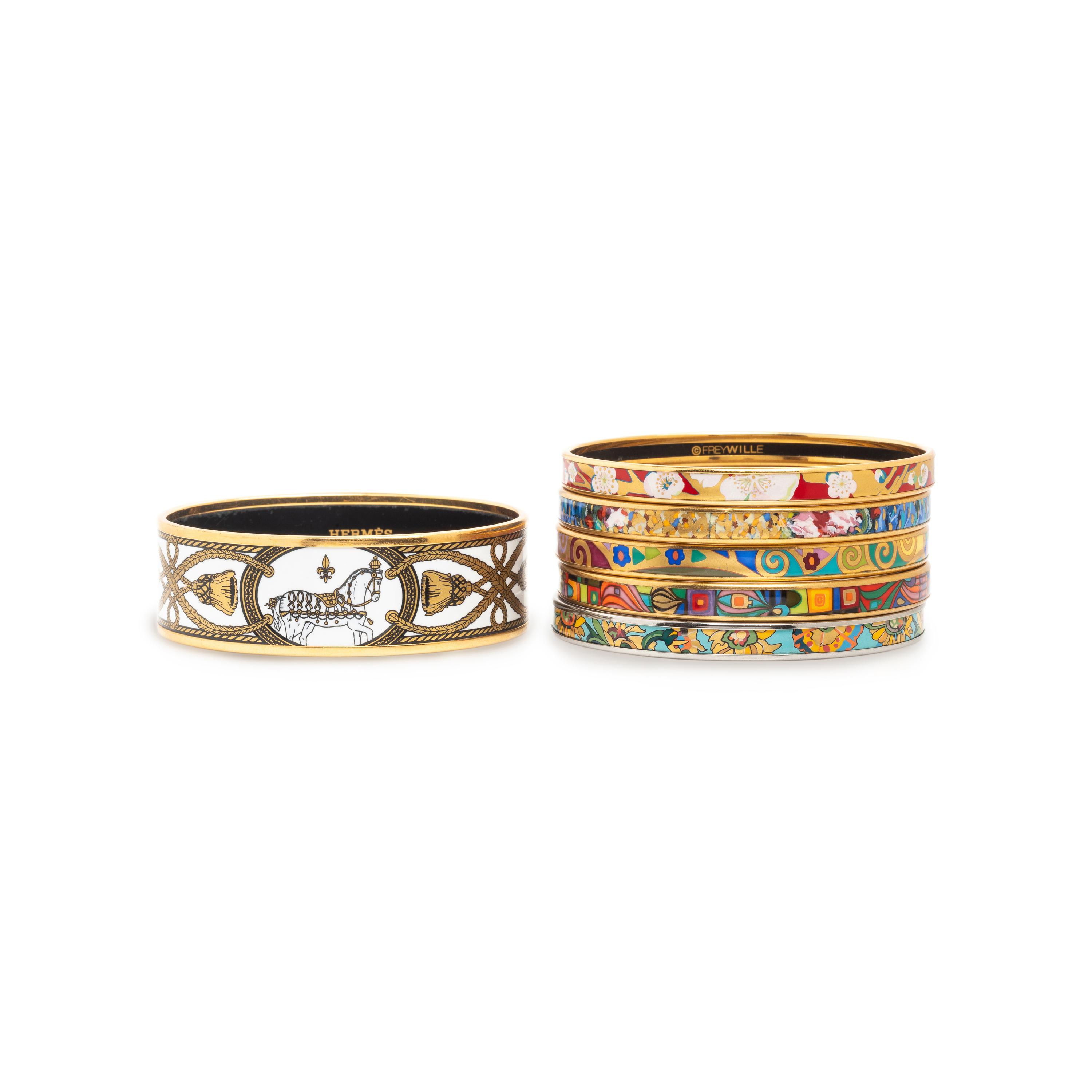 Collection of Bangle Bracelets including one by Hermès