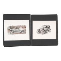 [EARLY PHOTOGRAPHY] -- [TRANSPORTATION]. A group of 59 photographs and engravings of vehicles, incl. bicycles and dirigibles.